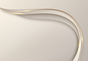 Abstract template 3D elegant golden wave shape