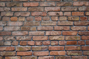 Fototapeta premium Red brick wall texture background . Construction backdrop