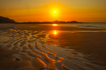 brittany : cotes d'armor, La Fosse beach, at twilight