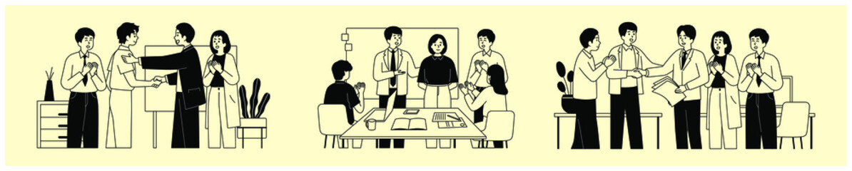 illustration of people in office