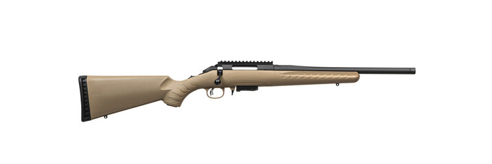 Modern bolt carbine isolated on white background. Weapons for sports, hunting and self-defense.