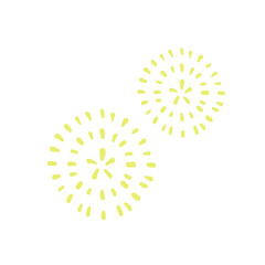 夏の風物詩　満開の花火のベクターフラットイラスト素材