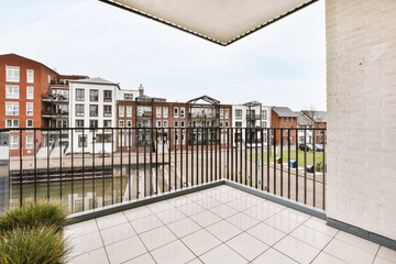 Beautiful view of the balcony of residential house