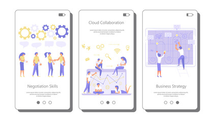 Set of apps with Business development concept.