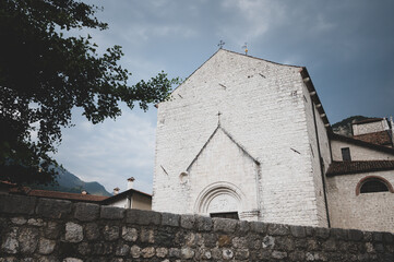 Fototapeta premium Italy, June 2022: view of the village of Venzone, destroyed and rebuilt after the 1976 earthquake, in the Friuli Venezia Giulia region