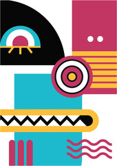 Obraz premium Abstract pop art collage surrealism face design vector illustration. Designed for NFT, token, wallpaper, poster, crypto, punk, aesthetic poster. NFT token in crypto artwork for blockchain digital art