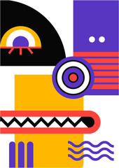 Abstract pop art collage surrealism face design vector illustration. Designed for NFT, token, wallpaper, poster, crypto, punk, aesthetic poster. NFT token in crypto artwork for blockchain digital art