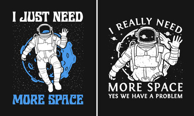 Astronaut Space Vector T-shirt Design
