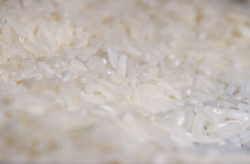 heap of white rice taken in close-up 