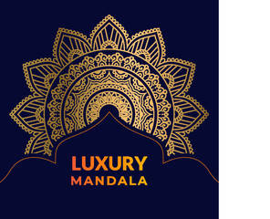 Luxury ornamental mandala design background in gold color
