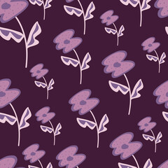 Fototapeta na wymiar Vintage flower seamless pattern. Stylized elegant botanical illustration.