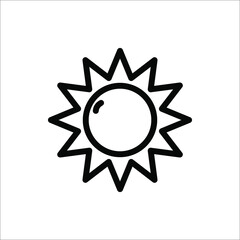 Sun Icon for Brightness, Intensity Setting icon Vector