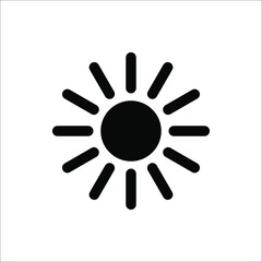 Sun Icon for Brightness, Intensity Setting icon Vector