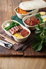Tasty Chinese cuisine, braised takeaway set meal	

