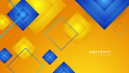 Modern colorful blue and yellow orange abstract background for business presentation design template with geometric shapes