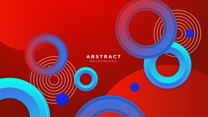 Modern colorful blue and red abstract background for business presentation design template with circles and geometric shapes