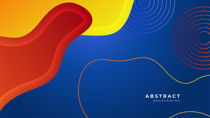 Modern colorful blue orange and red abstract background for business presentation design template with geometric shapes