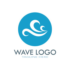 Fototapeta premium water wave logo design template icon vintage vector