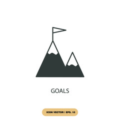 goals icons  symbol vector elements for infographic web