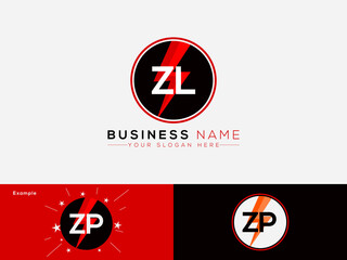 Colorful ZL lz Logo Icon, Creative zl Letter Logo Image Design For Electrical Business - obrazy, fototapety, plakaty