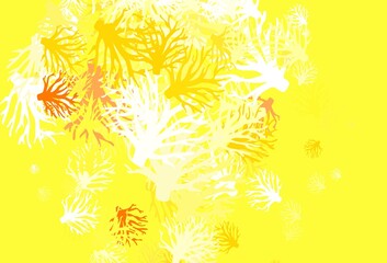 Light Yellow vector doodle background with branches.