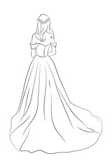 Vector illustration of a bride in a wedding dress