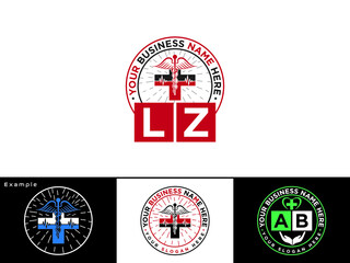 Creative LZ Logo Design, simple Lz Logo Icon Vector For Your Doctor Identity - obrazy, fototapety, plakaty