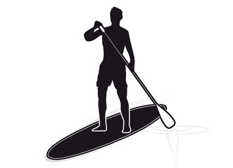 Stand up paddling - Mann mit Paddle Board
