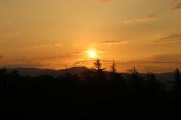 Fototapeta premium sunset in the mountains background