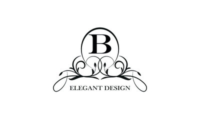 Stylish emblem for exquisite logos and monograms with the letter B in the center.
