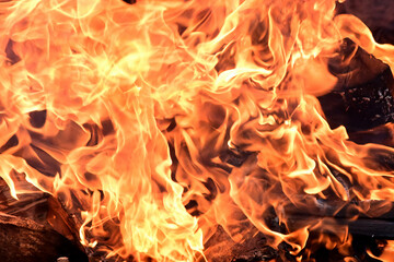 Full-frame shot of blazing fire