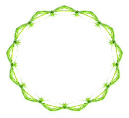 A green plant circle frame, computer generated