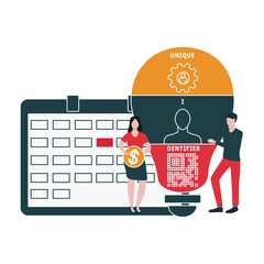 UID - Unique identifier acronym. business concept background.  vector illustration concept with keywords and icons. lettering illustration with icons for web banner, flyer, landing pag