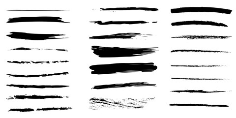set of hand drawn brushes underline vector