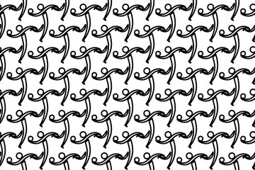 Seamless pattern completely filled with outlines of handball symbols. Elements are evenly spaced. Vector illustration on white background