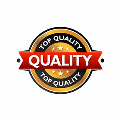 Quality gold vector stamp isolated on white background