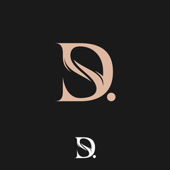 Alphabet letter monogram icon logo DS or SD