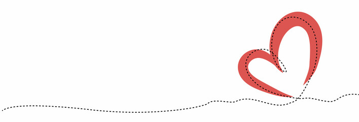 Vector for drawing a paper plane with a one line. hand-drawn romantic heart in  minimalism. modern art illustration with a place for text. for print, banner, postcard, card.