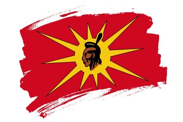 Flag of the Mohawk Warrior Society, Canada. A Rotisken’rakéhte banner brush concept. Horizontal vector Illustration isolated on white background.  