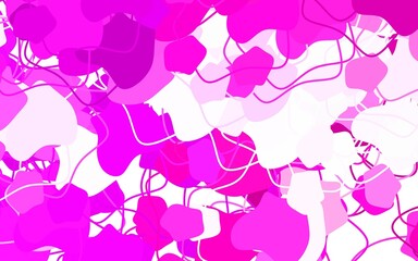 Light Pink vector background with abstract shapes.
