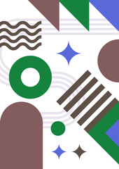 Fototapeta premium Abstract modern background. Backgrounds with geometric balancing shapes. Boho wall decor. Modern geometric compositions and forms. Posters with abstract shapes, vector