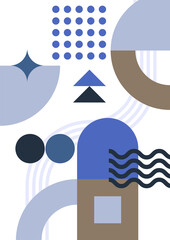Abstract modern background. Backgrounds with geometric balancing shapes. Boho wall decor. Modern geometric compositions and forms. Posters with abstract shapes, vector