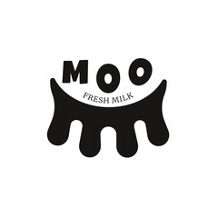 Logo for a milk company, dairy products, farm. Emblem of a cow udder. Combined logo. 