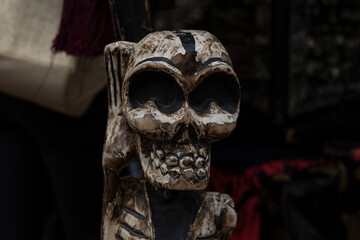 Artificial skull at the Goth Festival in Leipzig, Germany