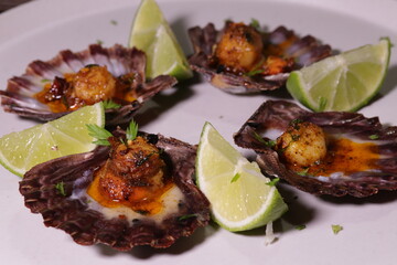 Fresh and Roasted Scallops Seafood