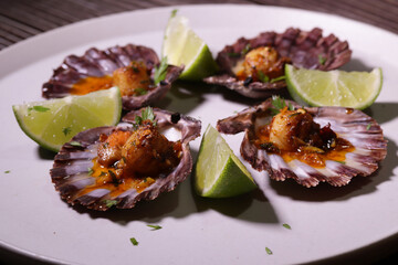 Fresh and Roasted Scallops Seafood