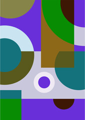 Fototapeta premium Modern abstract aesthetic set of geometric balance shapes, stairs and plants. Wall decor in boho style. Mid century vector print for cover, wallpaper, card, social media, interior decor