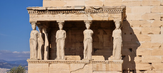 Statues at the acropolis of Athens