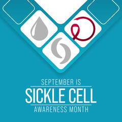 Obraz premium Sickle Cell disease awareness month is observed every year in September, it is a group of inherited red blood cell disorders. Millions of people do not know they have sickle cell trait. vector art