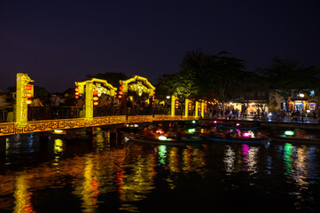 Fototapeta na wymiar Night view of river in Hoi An, Vietnam